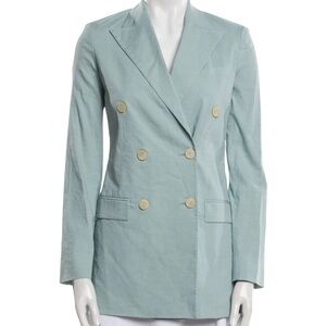 Theory Linen Blend Double Breasted Blazer Womens Sz 4